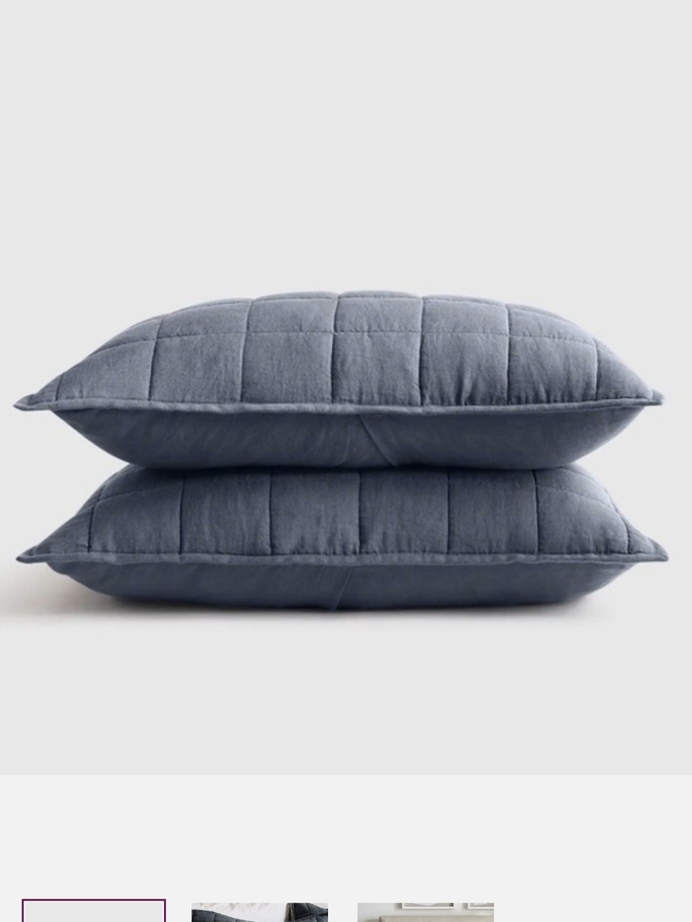Quince Quilted Decorative Pillow Pair - Slate Blue